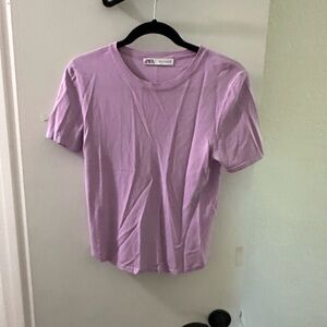 Zara Lavender Short Sleeve Crewneck Tee